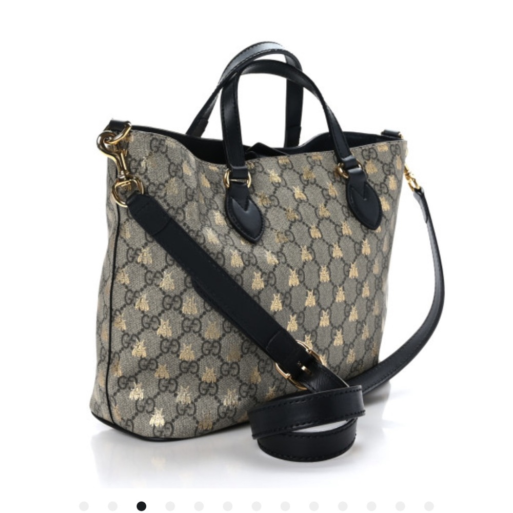 Gucci supreme bee satchel tote bag, small
